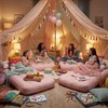8 Sets Kids Air Mattress Bulk with Fitted Sheet, Pink