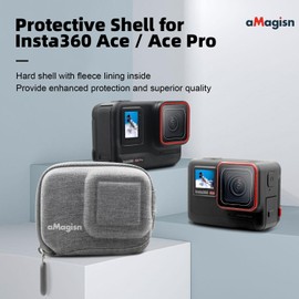Insta360 Ace Pro / Ace Pro 2 / Ace Compatible Mini Storage Case, Protective Case, Carrying Case, Bottom Opening Design, Can Connect to Selfie Stick Tripod, Ace Pro Body Shell Accessory, gray, Modern