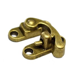 5 Pcs Vintage Hook Hasp Bronze Swing Lock Clasp Decorative Antique Right Latch Toggle Snap Closure with Screws for Jewelry Case Gift Wood Box Crafting Chest Suitcase (Length:1-1/8", Width:1-3/8")