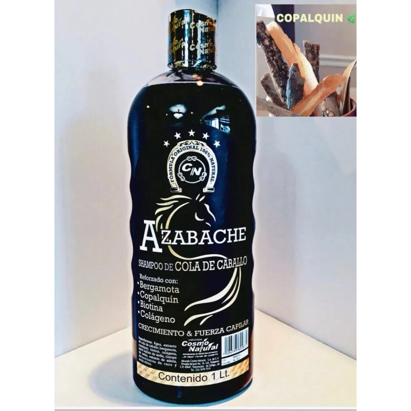 COSMO NATURAL AZABACHE-HAIR GROWTH & STRENGTHENING SHAMPOO-BERGAMOT,COPALQUIN,COLLAGEN,BIOTIN