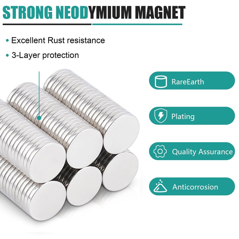 MAGXCENE 100 Pcs Neodymium Magnet, 8 x 1mm Tiny Strong
