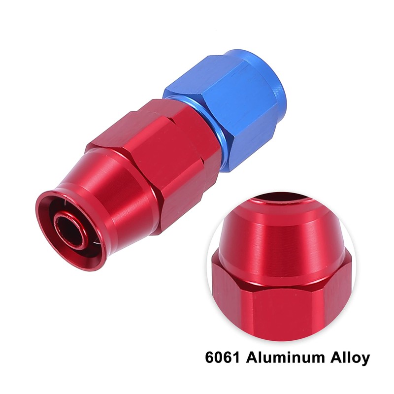 X AUTOHAUX 2pcs AN6 0 Degree Swivel Car Hose End