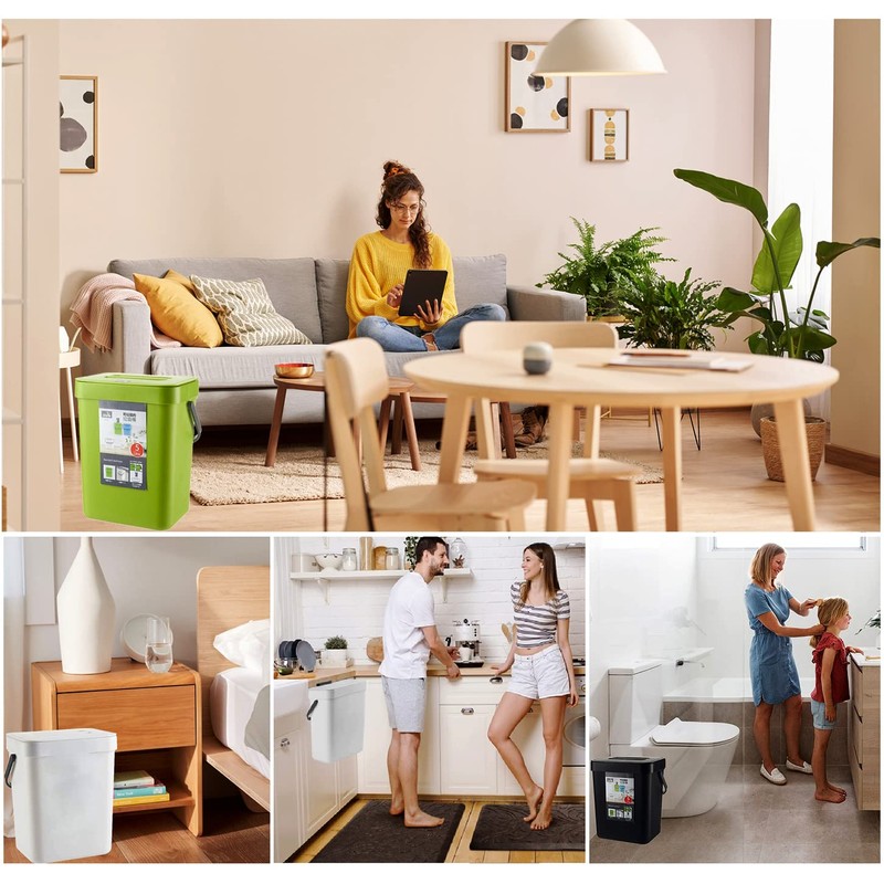 Small Trash Can with Lid Mini Kitchen Hanging Trash Can