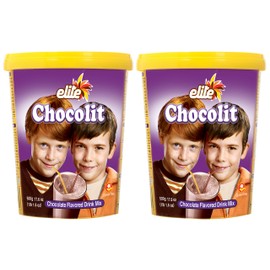 Elite Chocolit, Dairy Free Hot Chocolate Mix 17.6-oz (2 pack) Chocolate Flavored Hot Cocoa Mix - Resealable Container - Gluten Free, Kosher, Made in Israel