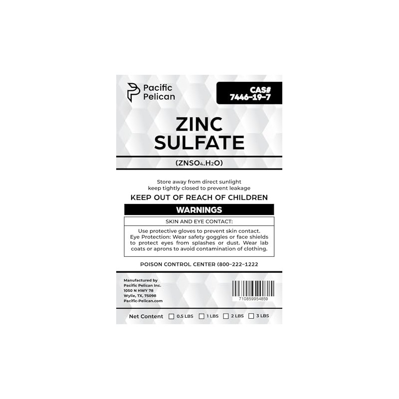 Pacific Pelican's Zinc Sulfate Monohydrate - Enhance Water Quality, Boost