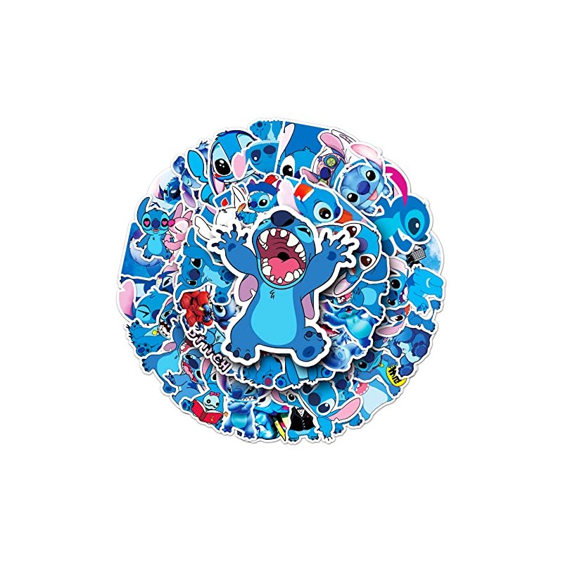 50 pegatinas de puntadas, vinilo reutilizable de dibujos animados de