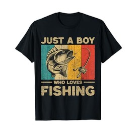 Funny Vintage Fishing Jokes Boys Fisherman Bass Fish T-Shirt