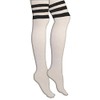 AJs Retro Thigh High Tube Socks - White, Black