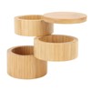 Home 3 Tier Bamboo Wood Container 3 Tier Seasoning Container