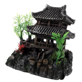 Alipis 1Pc Castle Craft Decor for Fish Tank Realistic Resin Ornament Cartoon Decoration Hideaway for for Aquarium and Home Decor