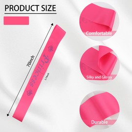 Exacoo Princess Satin Sash for Women Girls Rose Red with Purple Glitter Letters with Pearl Brooch Pin Party Accessory Birthday Gifts Prom Photo Props Decorations Beauty Pageant Sashes