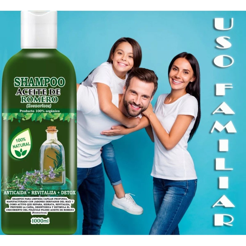VIVONATURAL 2 Shampoo De Romero Anti-caída, Fortalece, Nutre, Sin Sal.