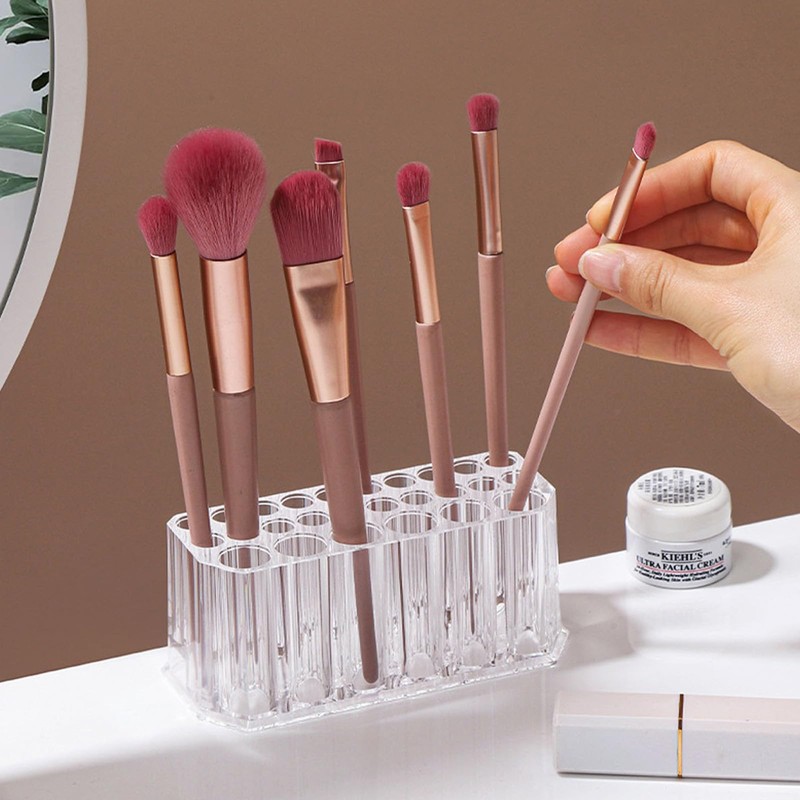Clear Acrylic Lipstick Organizer Makeup Nail Brush Eyeliner Lip Liner