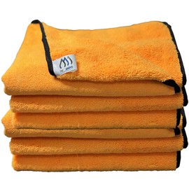 Mr Jeans Microfibre Cleaning Cloths Extra Large 60x40cm Premium Dual-Sided Car Drying Towels Lint Free Super Absorbent for Car Wash Household Cleaning and Detailing Pack of 6