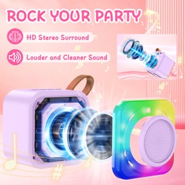 MicQutr Karaoke Machine with 2 Microphones for Kids, Toys Birthday Gifts for Ages 3-12 Years Old Girls Boys, Mini Karaoke Microphone with Protable Bluetooth Speaker for Singing Party Outdoor Play