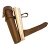 Horse Saddle Flask Brown Leather complete with stainless steel baton