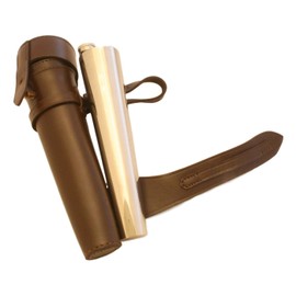 Horse Saddle Flask Brown Leather complete with stainless steel baton flask equestrian gift