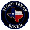 Proud Texas Biker Embroidered Patch Lone Star State Flag Iron-On