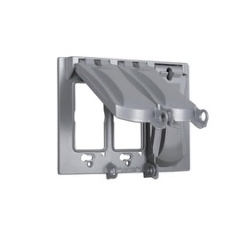 Hubbell-Bell MX3050S Flip Weatherproof 125-in-1 Universal Metal Device Cover, 3-Gang, Gray