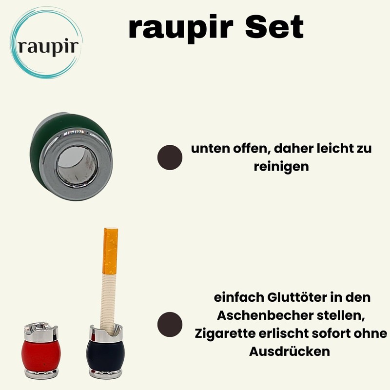 raupir Set of 2 Ember Killer for Ashtrays Colourful Metal