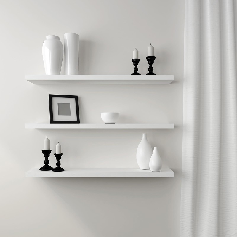 uxcell 12 Pcs Floating Shelf Brackets, Metal Hidden Shelf Support
