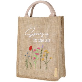 Papierdrachen Gift Bag for Easter Made of Jute - Dimensionally Stable with Handle and Elegant Hand Lettering - Gift Packaging for Easter - Decoration - 22 x 30 x 10 cm - Hello Spring