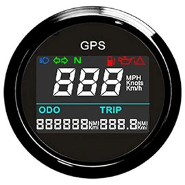ELING - Podómetro Digital Universal con GPS, medidor de Viento, odómetro Ajustable para Barco, yate, Motocicleta, Coche, 5 cm, 12 V, 24 V