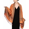 Achillea Luxurious Double Layered Jacquard Big Paisley Pashmina Shawl Wrap