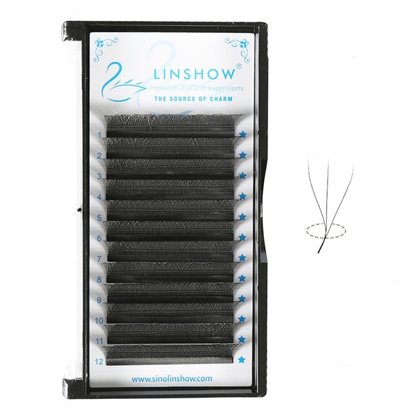 LinShow Eyelash Extensions YY/3D/4D/5D W Shape Premade Volume Fans 0.07mm
