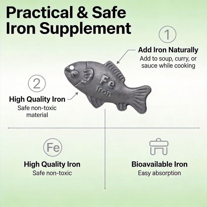 Iron Fish Cooking Tool, Natural Iron Supplement for Cooking, Great