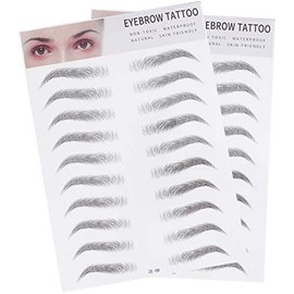Pegatinas de Cejas Artificiales Negras 2 Piezas de Papel Efecto 3d Realista, para Cejas Escasas, Uso Sencillo para Principiantes y Hombres