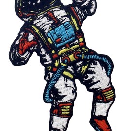 Space Man Astronaut Lost Self in Space Patch Embroidered Applique Badge Iron On Sew On Emblem