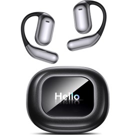 EUQQ Ultra Open-Ear-Headphones Wireless Bluetooth - Ergonomic Pro Bone Conduction Earbuds with Soft, Airy Silicone Design, Over-The-Ear Earbuds for Running, Sports, Fitness and Workouts, Black