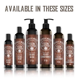 Beard Wash & Beard Conditioner Set w/Argan & Jojoba Oils - Softens & Strengthens - Natural Sandalwood Scent - Beard Shampoo w/Beard Oil (5oz)