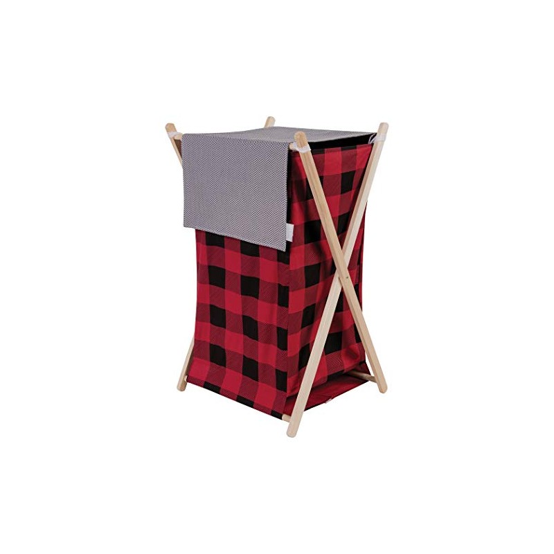 Trend Lab Red and Black Buffalo Check Hamper Sets, Multi