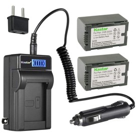 Kastar 2-Pack CGR-D16S Battery and LCD AC Charger Compatible with Panasonic CGR-D08R, CGR-D08S, CGR-D08SE/1B, CGR-D120, CGR-D120A/1B, CGR-D120E/1B, CGA-D16, CGA-D16A/1B, CGA-D16R, CGA-D16S