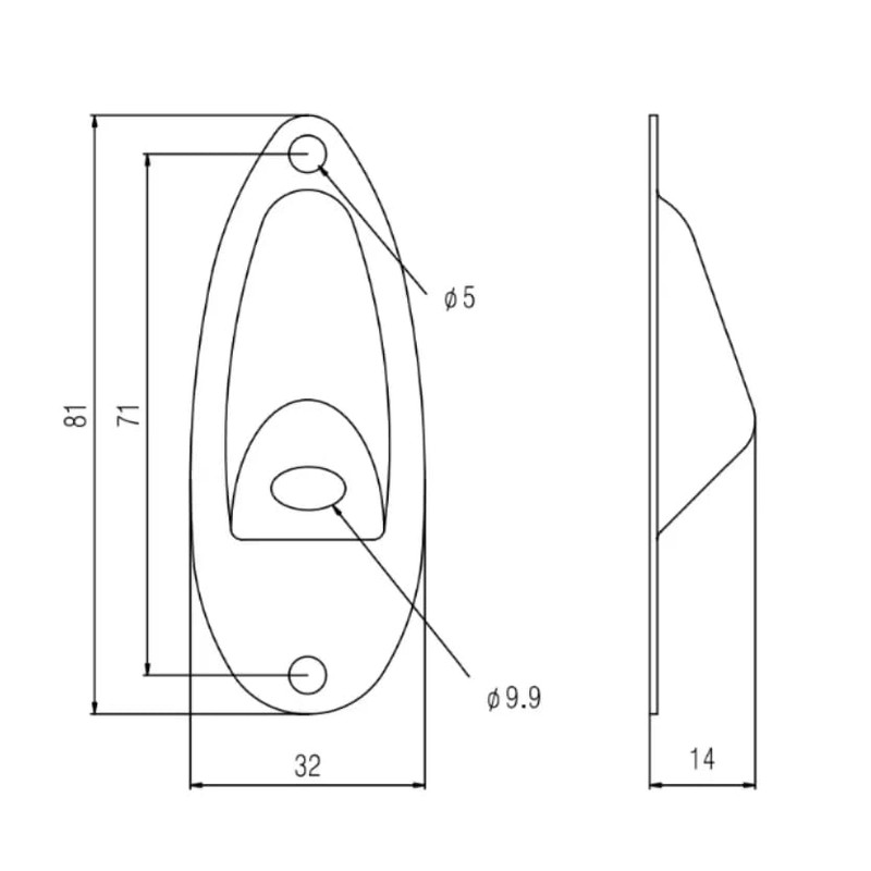 Guyker Guitar Input Jack Plate, Metal Oval Boat Shape Jackplate