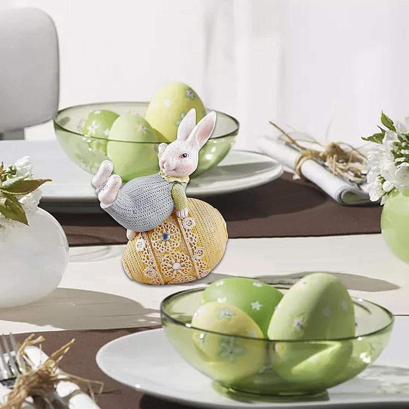 Easter Bunny Egg Resin Craft Ornaments Bunny Resin Figurines Durable