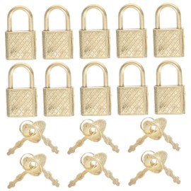 Operitacx 10Pcs Zinc Alloy Padlocks Rustproof Suitcase Locks for Travel Cabinets and School Bags Compact Mini Locks Golden Color for Everyday Use
