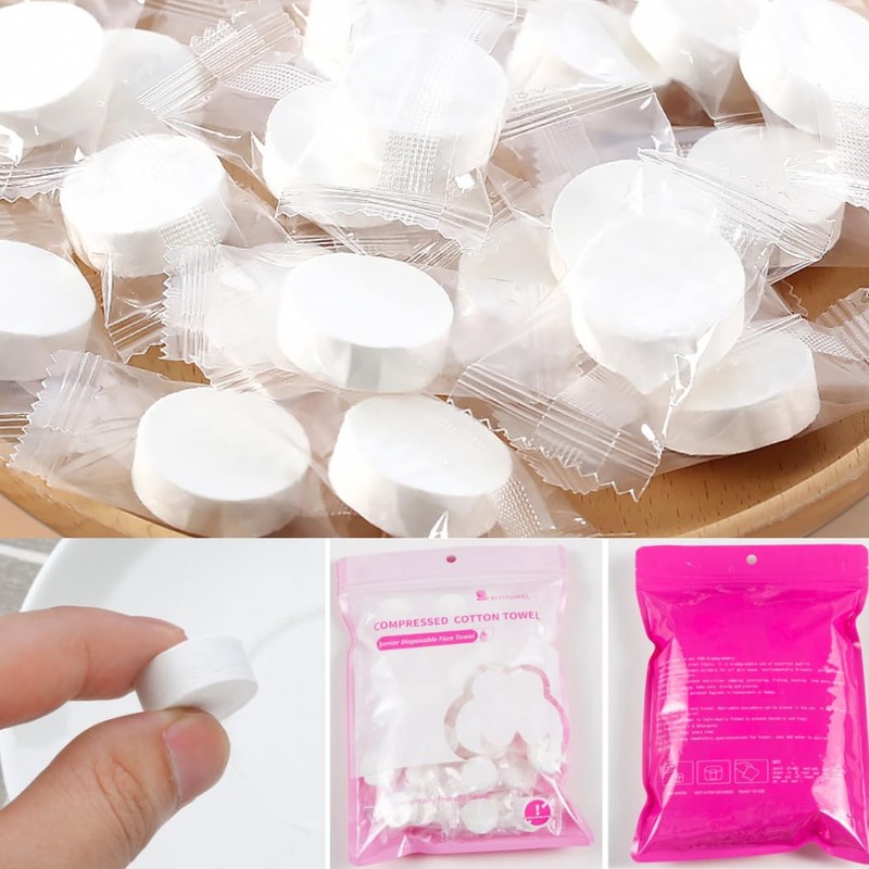 Disposable Towel, Compressed Towel, Individual Packaging, Small, Lightweight, Portable, Face