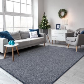 Keeko 4x6 Area Rugs for Living Room, Soft Modern Memory Foam Area Rug for Bedroom Blue and White Washable Indoor Rug Low Pile Minimalist Non-Slip Carpet for Kids Nursery Room Home Decor
