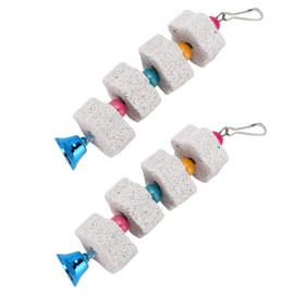 Zhuluck 2Pcs White Bird Beak Grinding Stone Chewing Toys Bird Beak Grinding Stone for Parrots Hamsters and Other Small Animals Pet Supplies Small in Size