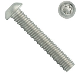 Rounded Head Screws with Hexalobular Socket (ISR) - M10 x 16 - (Pack of 40) - Full Thread - ISO 7380-1 TX - Stainless Steel A2 V2A - Flat Head Screws - SC7380-1TX