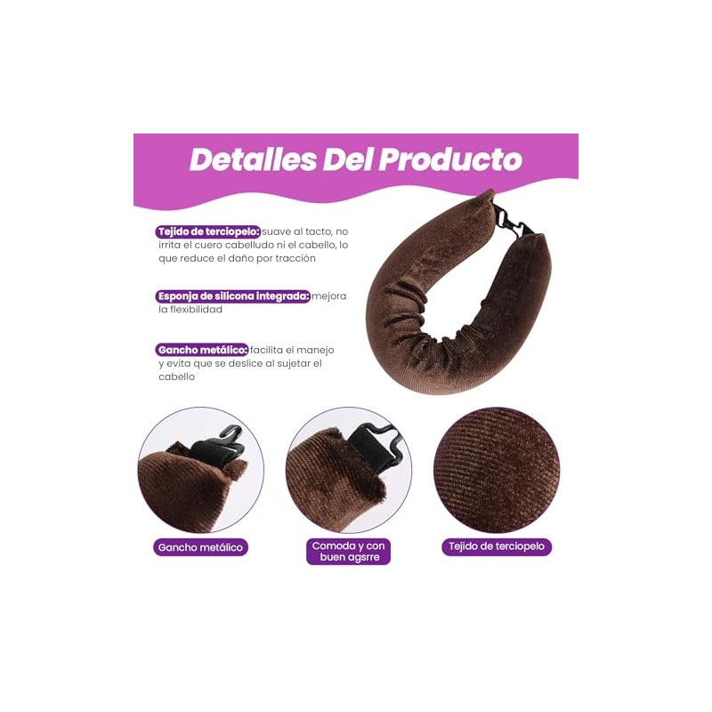 Yakite Tubos para Cabello Sin Calor,4Pcs Heatless Curls con Gorro