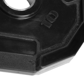 CAP Barbell 12-Sided Rubber Olympic Grip Weight Plates, Black, Single, 10 Pound