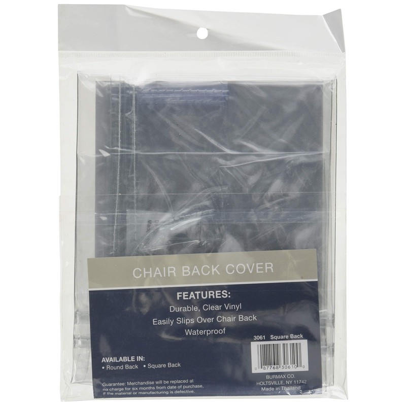 Scalpmaster Square Chair Back Cover, Transparent Vinyl (3061)