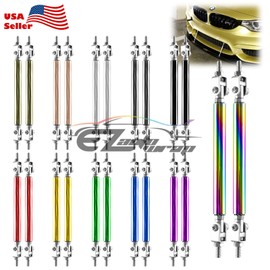 EzAuto Wrap Green 6"-8" Adjustable Front/Rear Frame Bumper Lip Splitter Strut Rod Support Bar