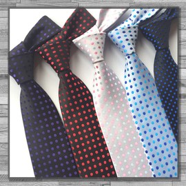 LEX STANDARD NA004 Men's Necktie, Solid Dots, Suit, Casual, Business, Stylish,