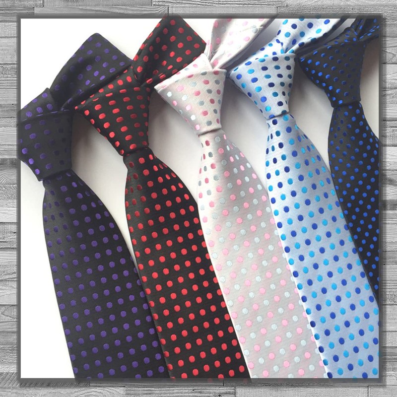LEX STANDARD NA004 Men's Necktie, Solid Dots, Suit, Casual, Business,