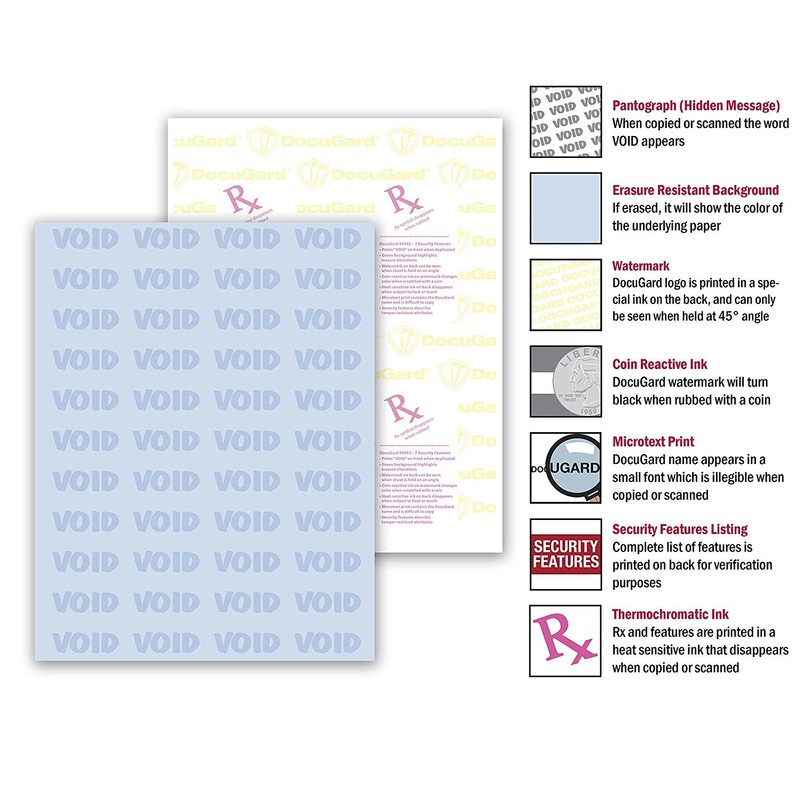 DocuGard Advanced Blue Security Paper, 7 Features, 8.5 x 11